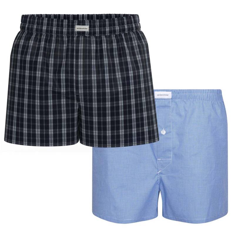 Web-boxershorts, 2er Pack Herren Blau L von Seidensticker