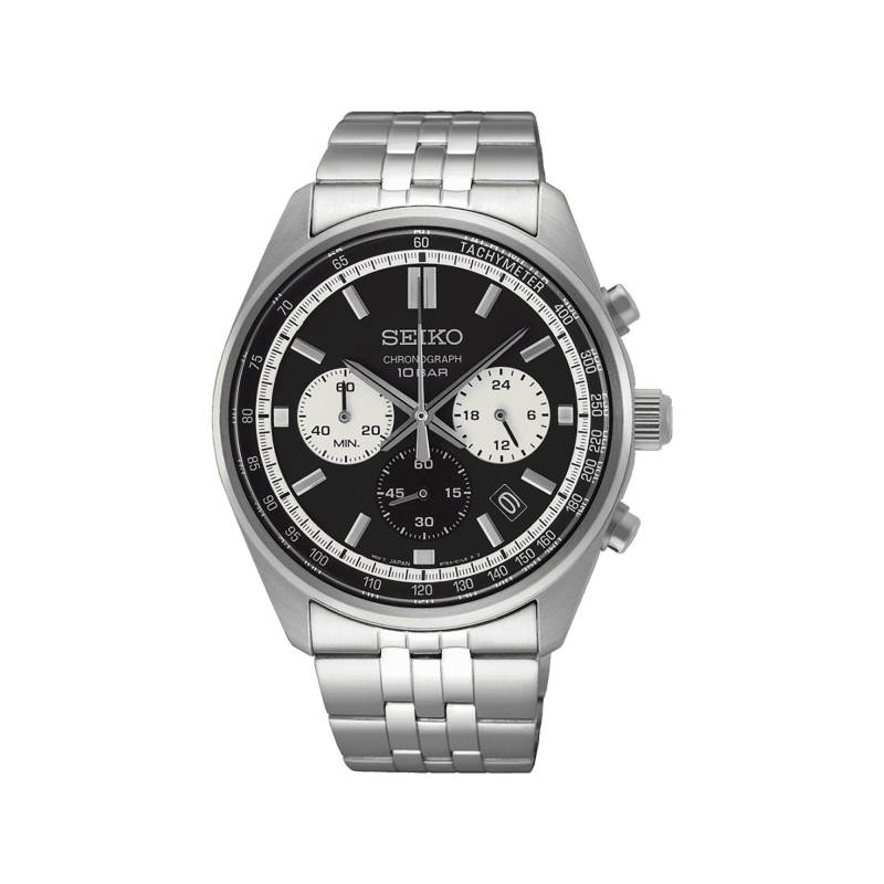 Chronograph Uhr Damen Silber 42mm von Seiko