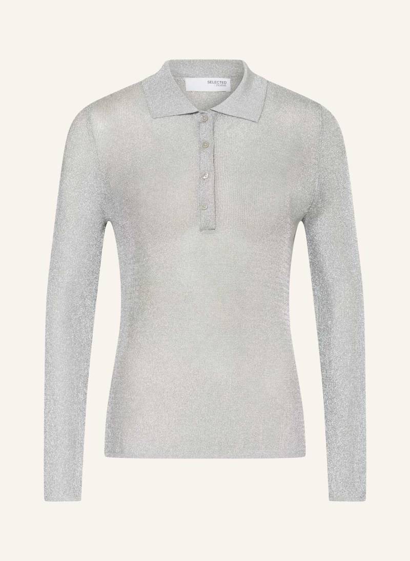 Selected Femme Strick-Poloshirt silber von Selected Femme