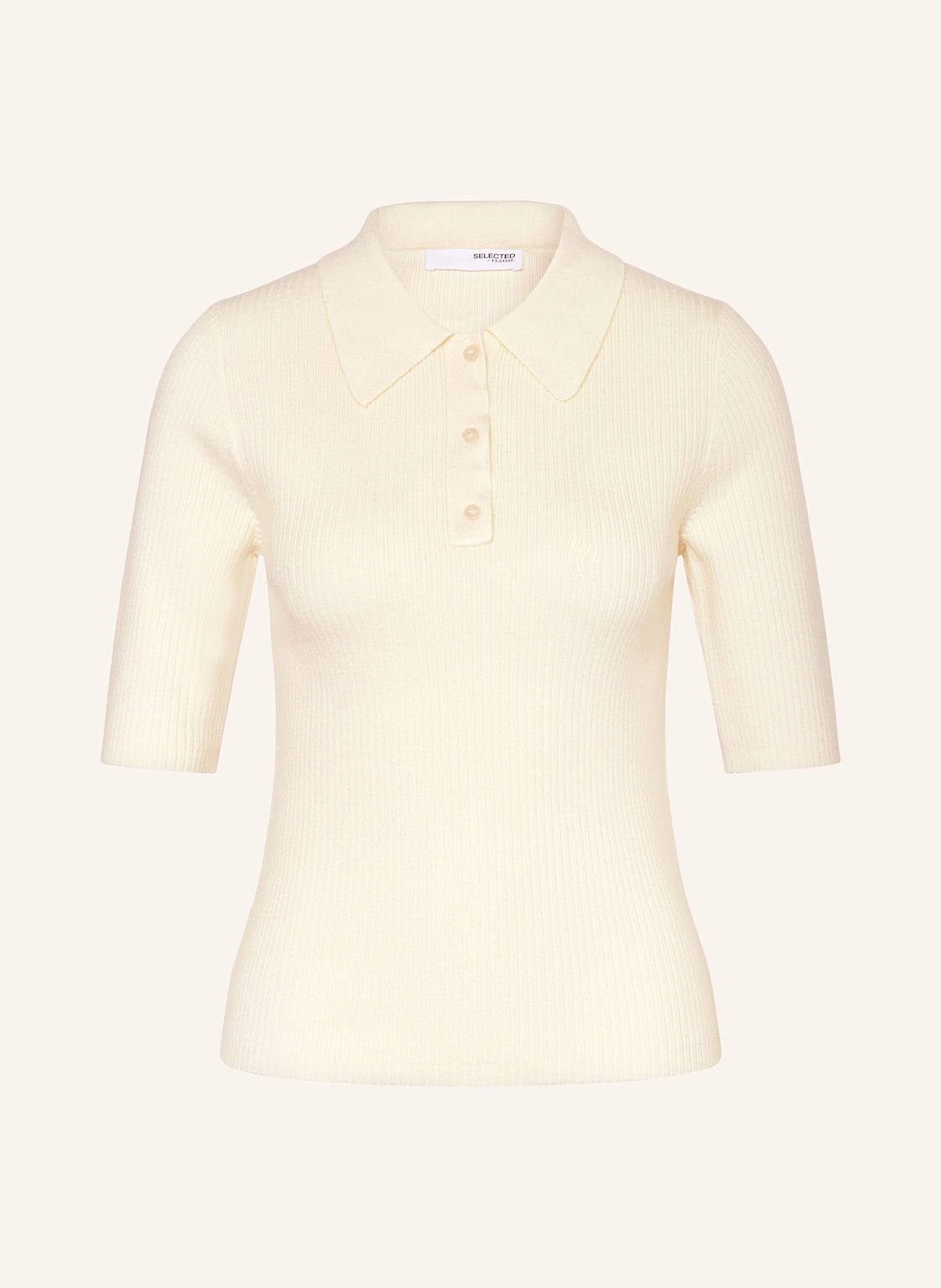 Selected Femme Strick-Poloshirt weiss Selected Femme Strick-Poloshirt weiss von Selected Femme