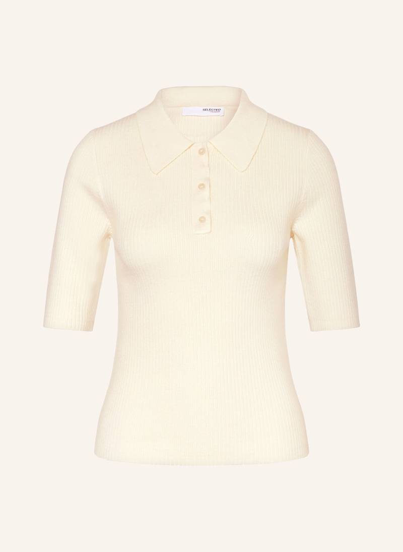 Selected Femme Strick-Poloshirt weiss von Selected Femme