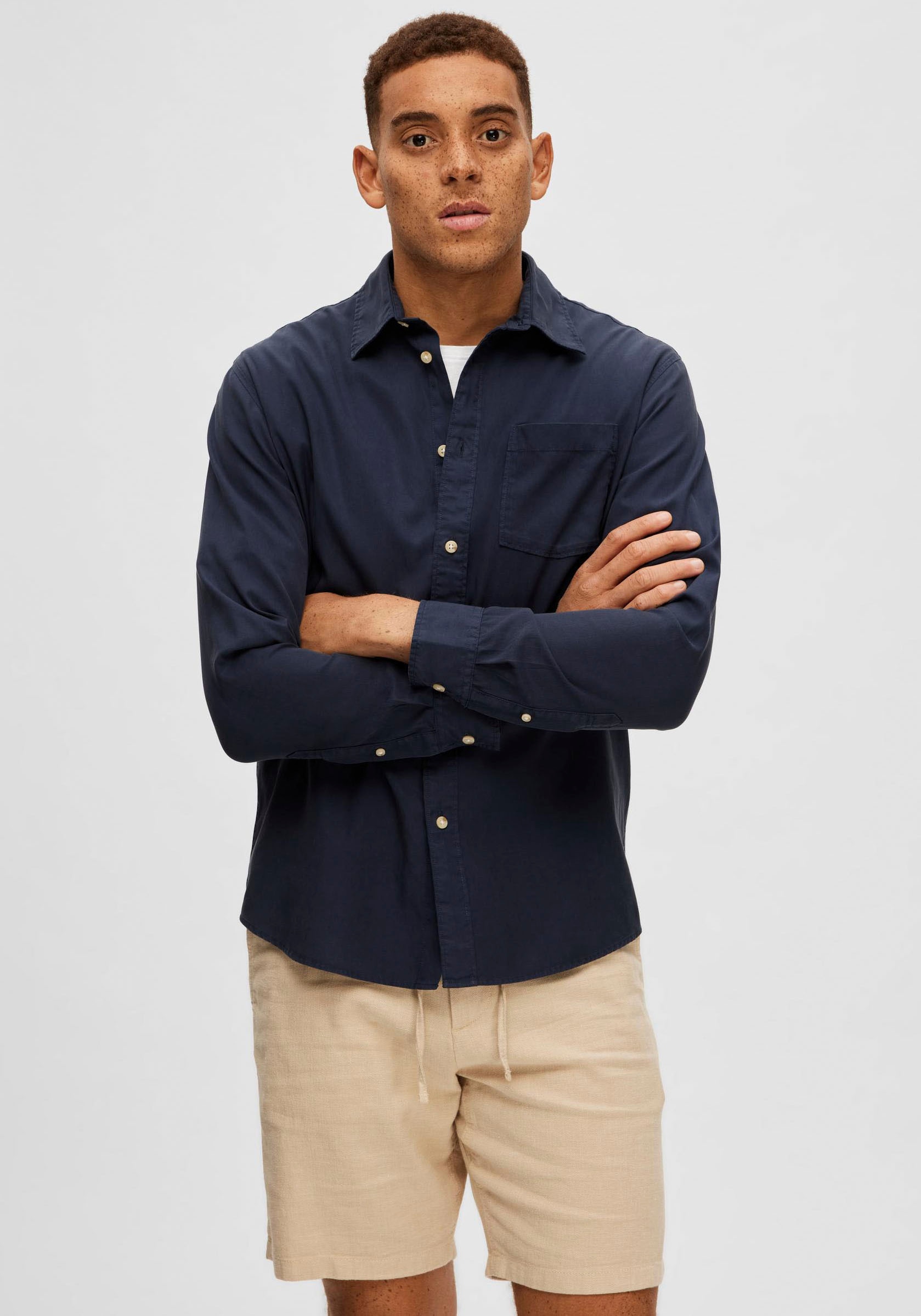 SELECTED HOMME Langarmhemd »SLHREGPASTEL-LINEN SHIRT LS W« SELECTED HOMME Langarmhemd »SLHREGPASTEL-LINEN SHIRT LS W« von Selected Homme