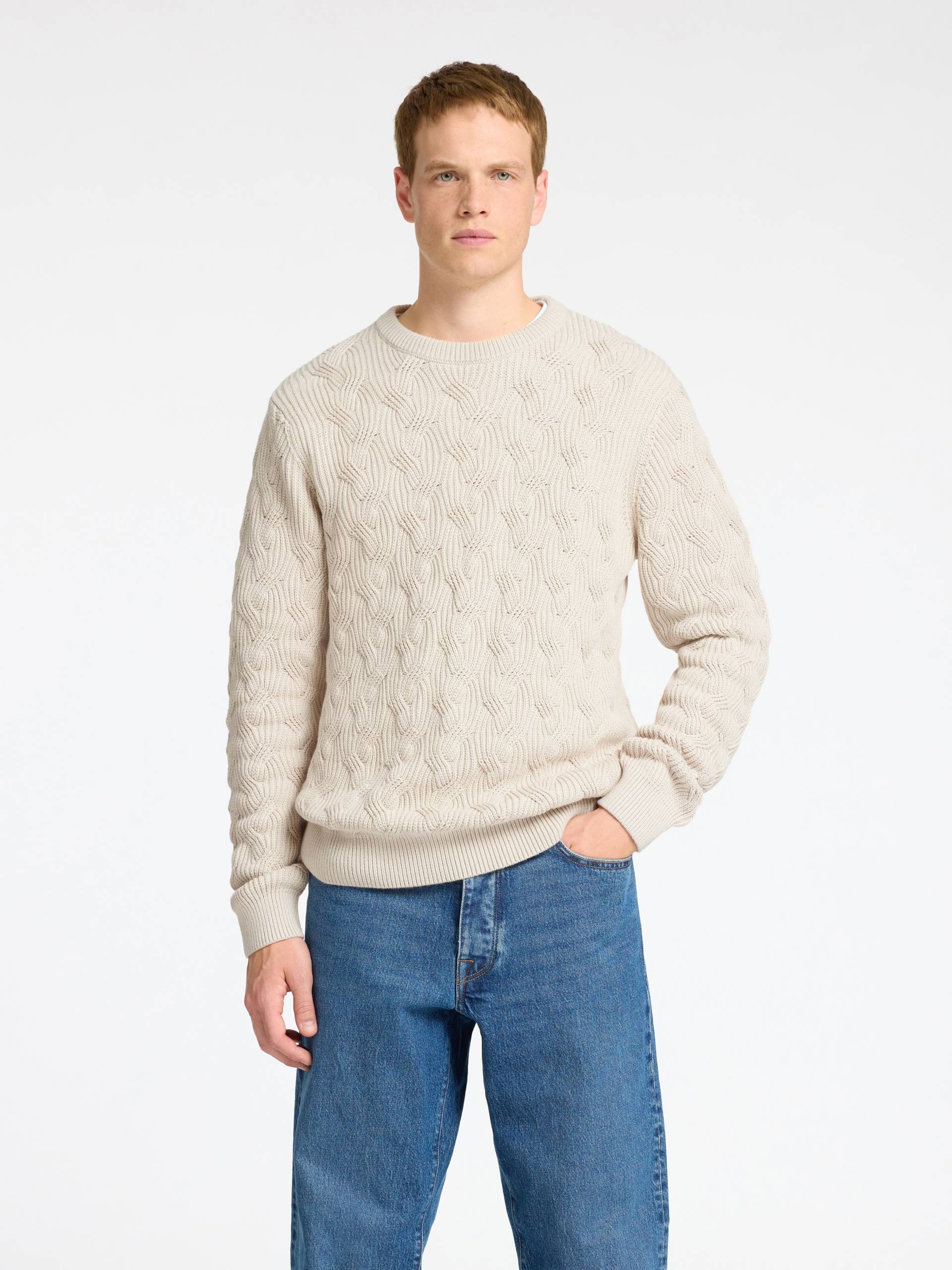 SELECTED HOMME Strickpullover »SLHCALLIS LS KNIT CABLE CREW NECK NOOS« von Selected Homme