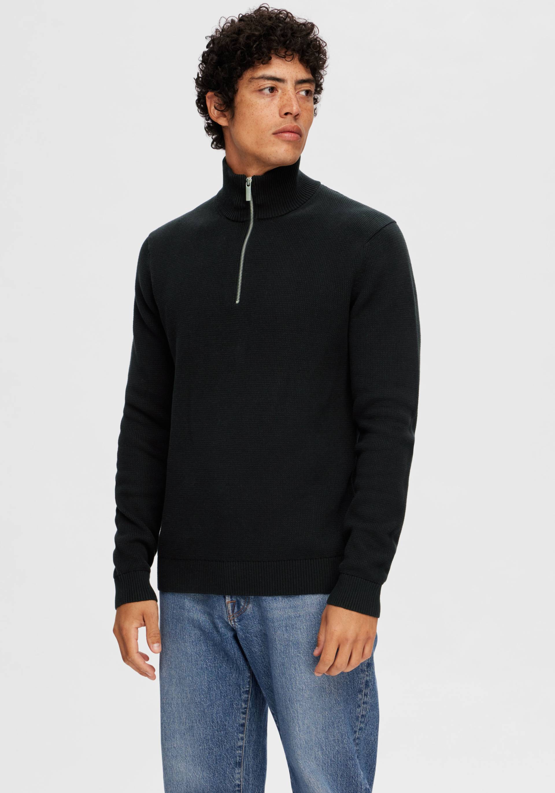 SELECTED HOMME Troyer »SLHDANE LS KNIT STRUCTURE HALF ZIP NOOS« von Selected Homme