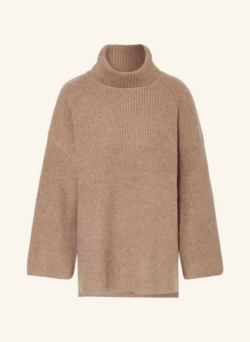 Selected Oversized-Rollkragenpullover beige von Selected