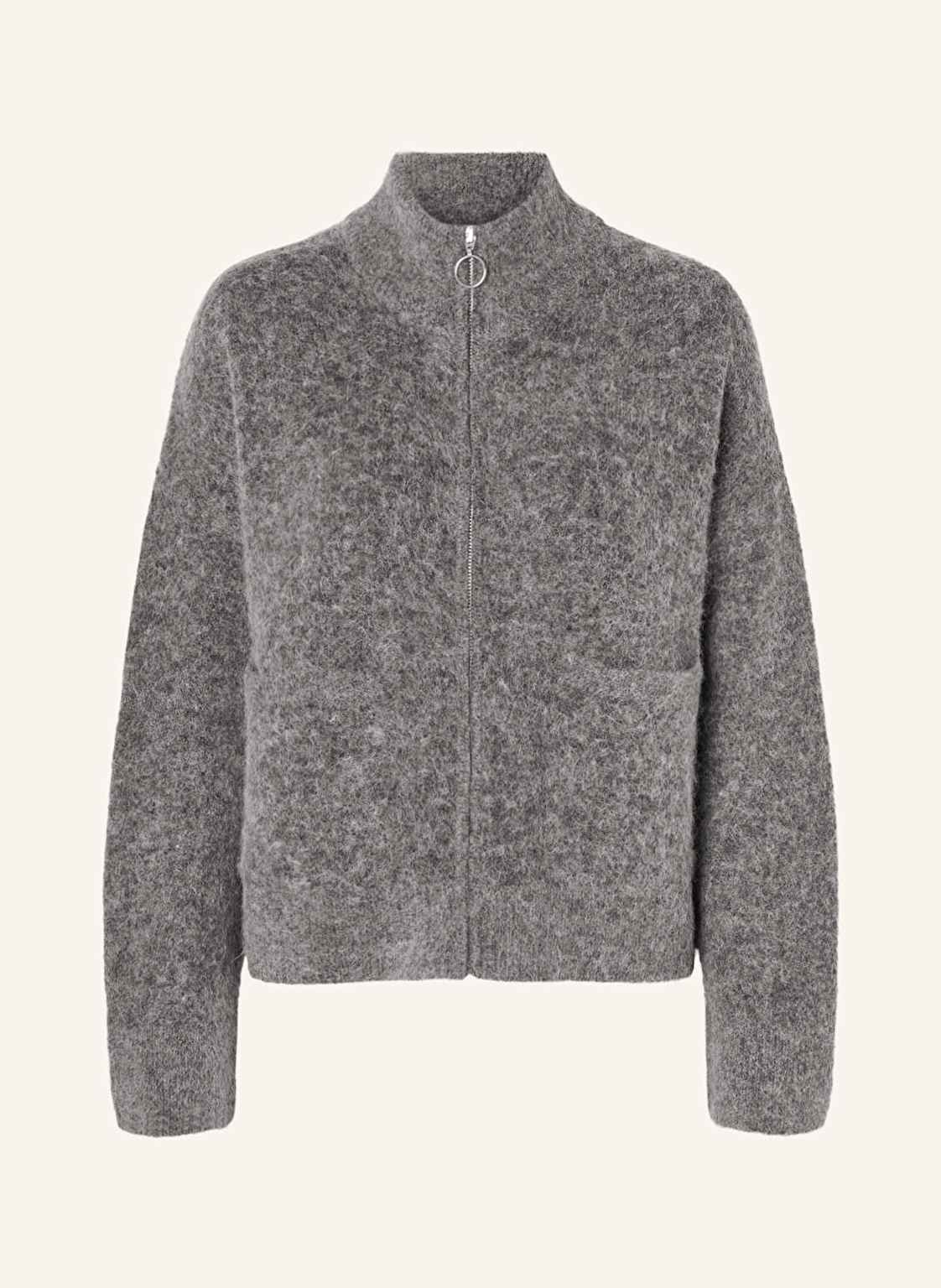 Selected Strickjacke Mit Alpaka grau von Selected