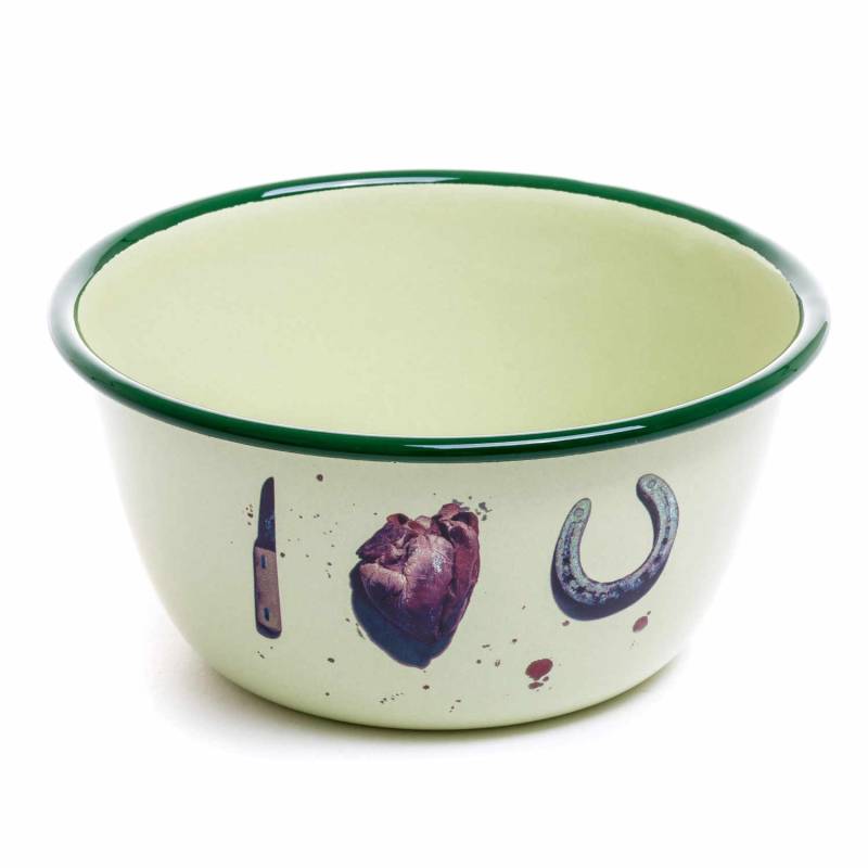 Enamel Bowls Toiletpaper Schale, Motiv i love u von Seletti