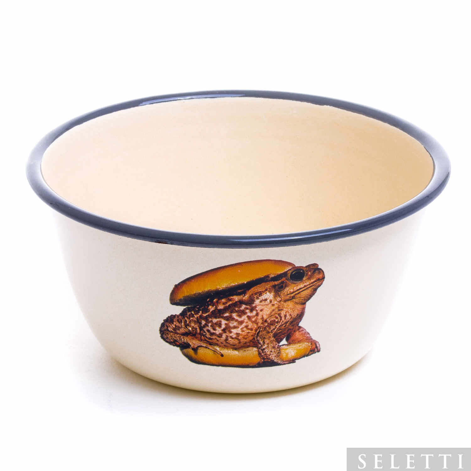 Enamel Bowls Toiletpaper Schale, Motiv kröte von Seletti