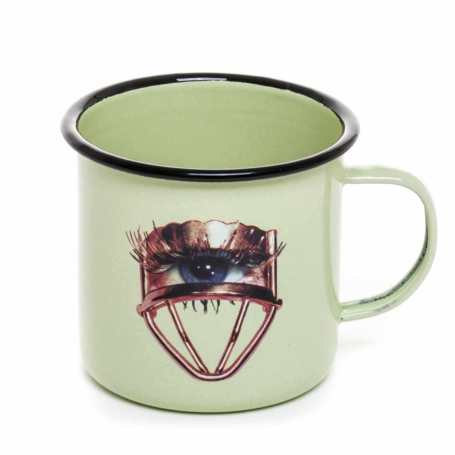 Enamel Mugs Toiletpaper Tasse, Motiv auge von Seletti