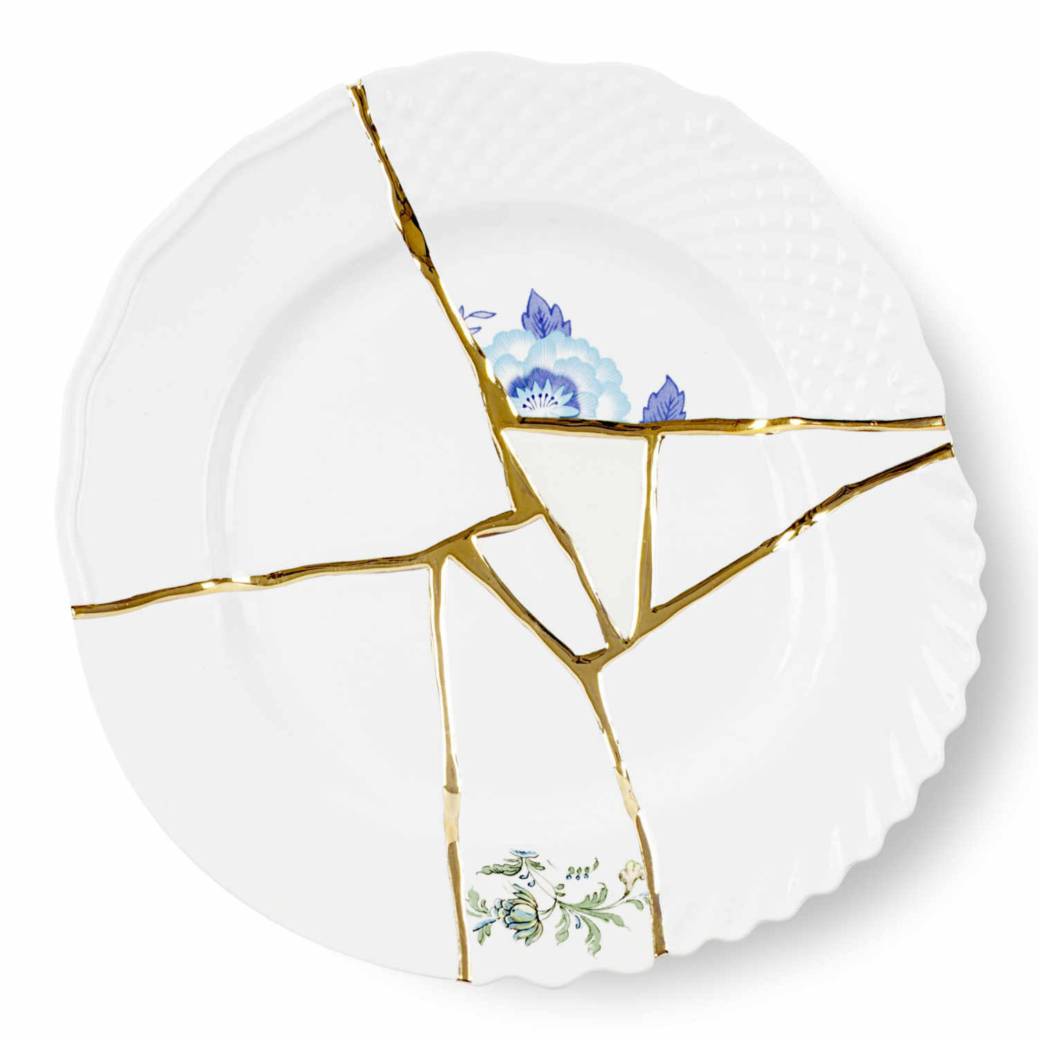 Kintsugi Dinner Plate Speiseteller , Motiv blume von Seletti