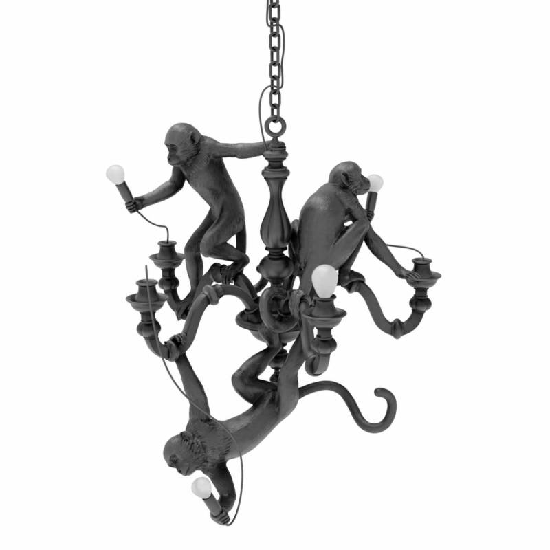 Monkey Chandelier Hängeleuchte , Farbe schwarz von Seletti