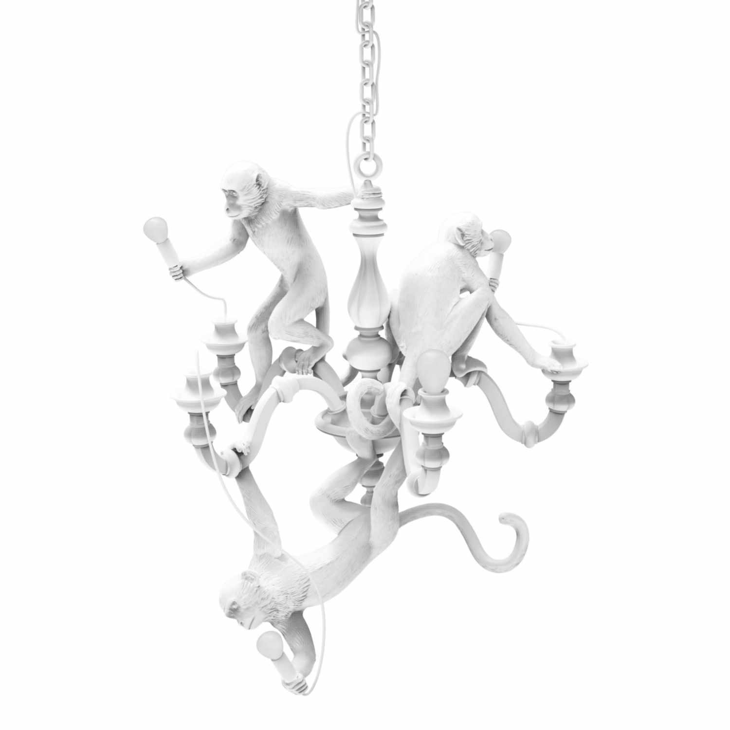 Monkey Chandelier Hängeleuchte , Farbe weiss von Seletti