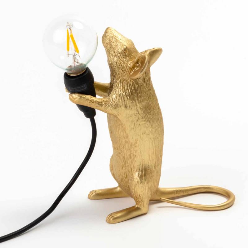 Mouse Lamp Gold USB LED Tischleuchte, Ausführung stehend von Seletti