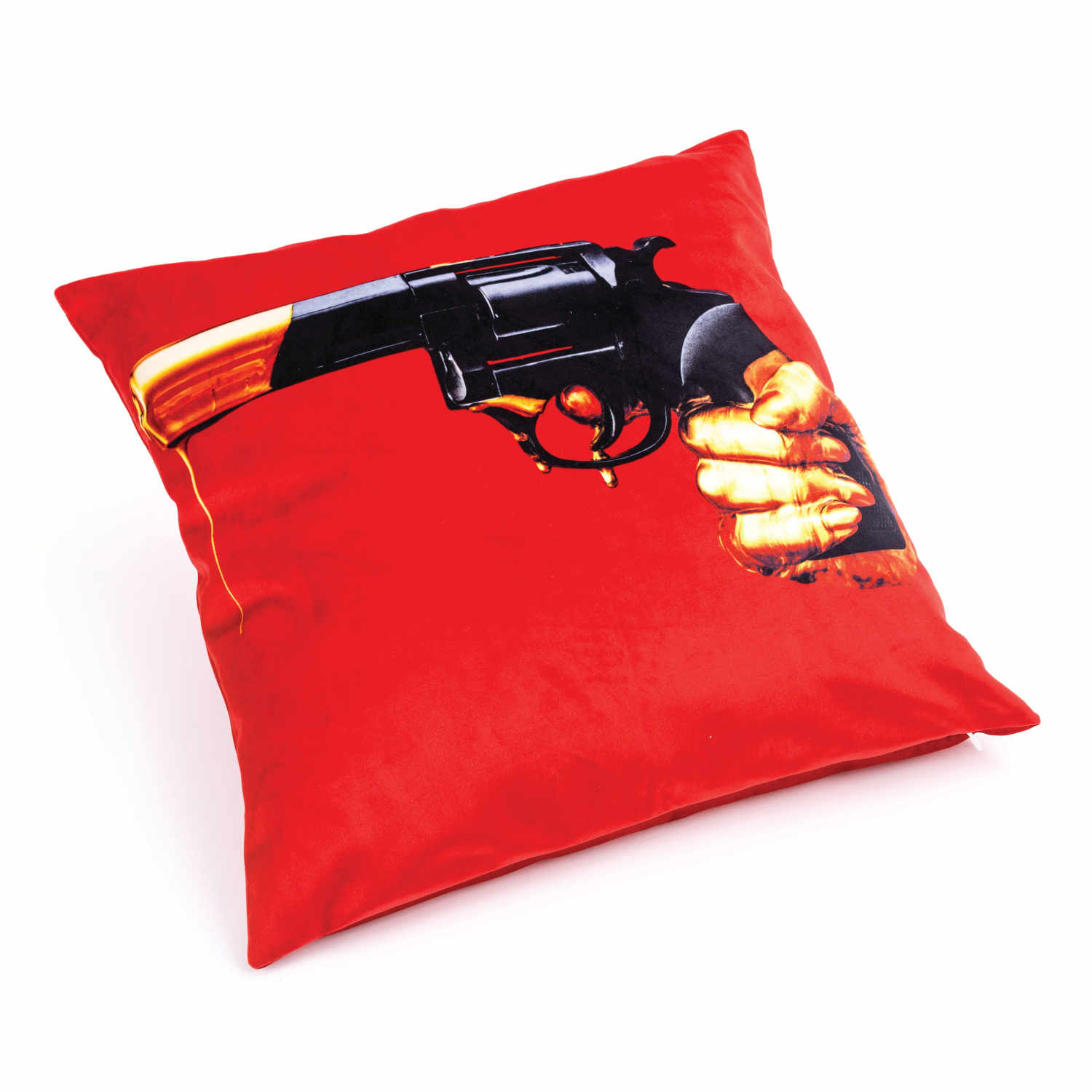 Pillow - Toiletpaper Dekokissen , Motiv revolver von Seletti