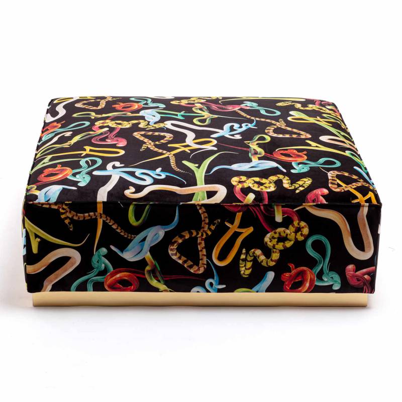 Pouf Toiletpaper Hocker, Motiv snakes von Seletti