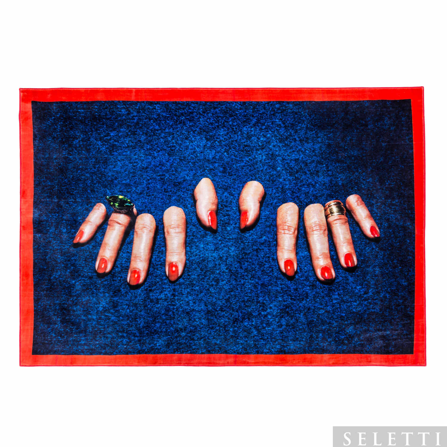 Rectangular Rug Teppich, Motiv finger von Seletti