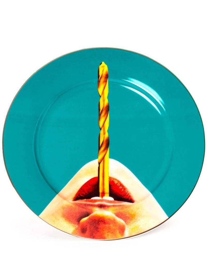 Seletti Drill dinner plate - Blue von Seletti