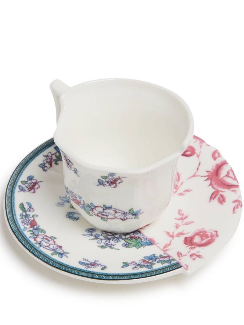 Seletti Hybrid Leonia coffee cup with saucer - White von Seletti