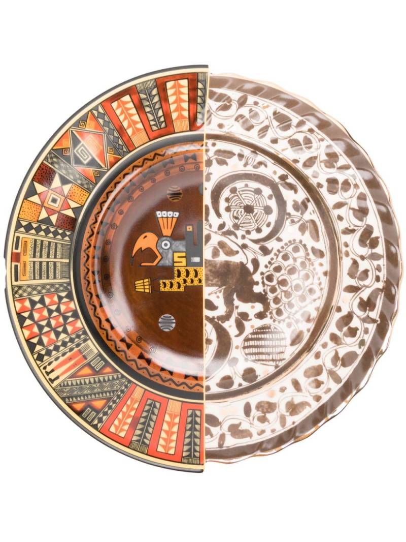 Seletti Hybrid Mitla ceramic dinner plate - Brown von Seletti