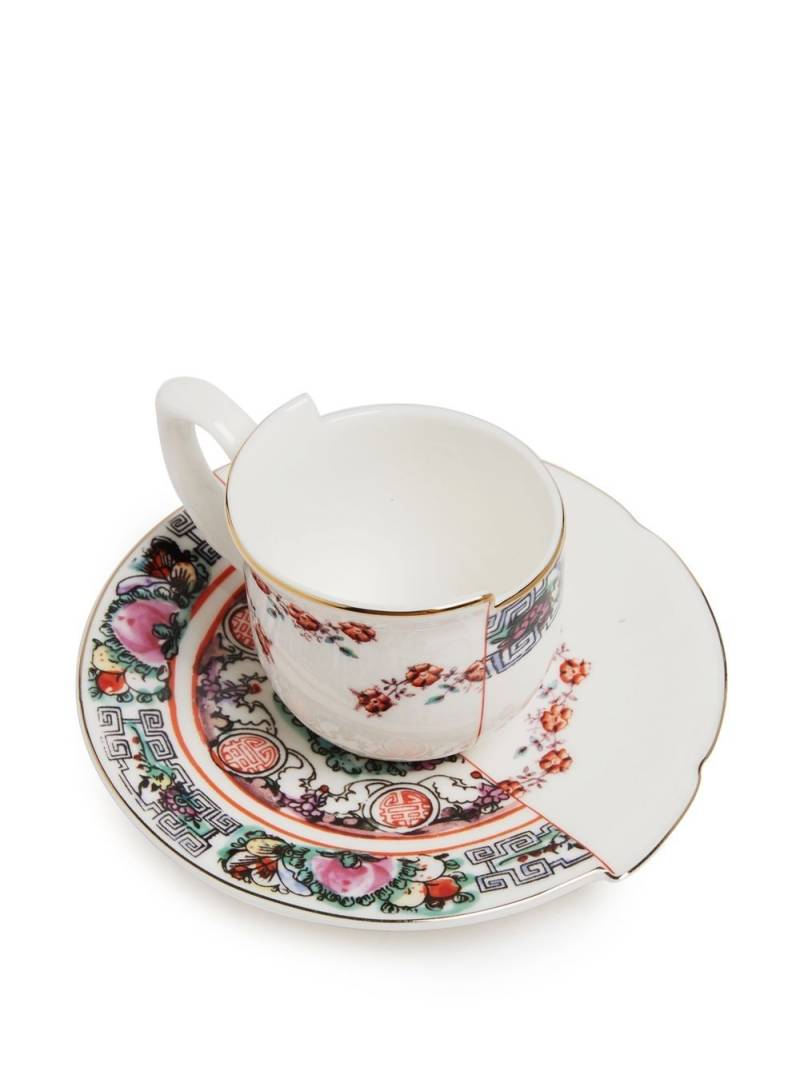 Seletti Hybrid Tamara coffee cup with saucer - White von Seletti