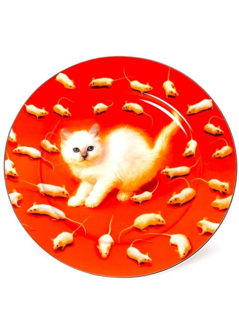 Seletti Kitten porcelain dinner plate - Red von Seletti