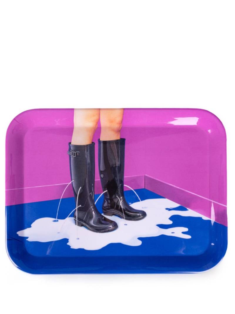 Seletti Milky Boots wood tray (32cm x 43.5cm) - Blue von Seletti