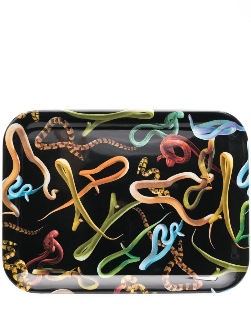 Seletti Snakes In Melamina tray - Black von Seletti