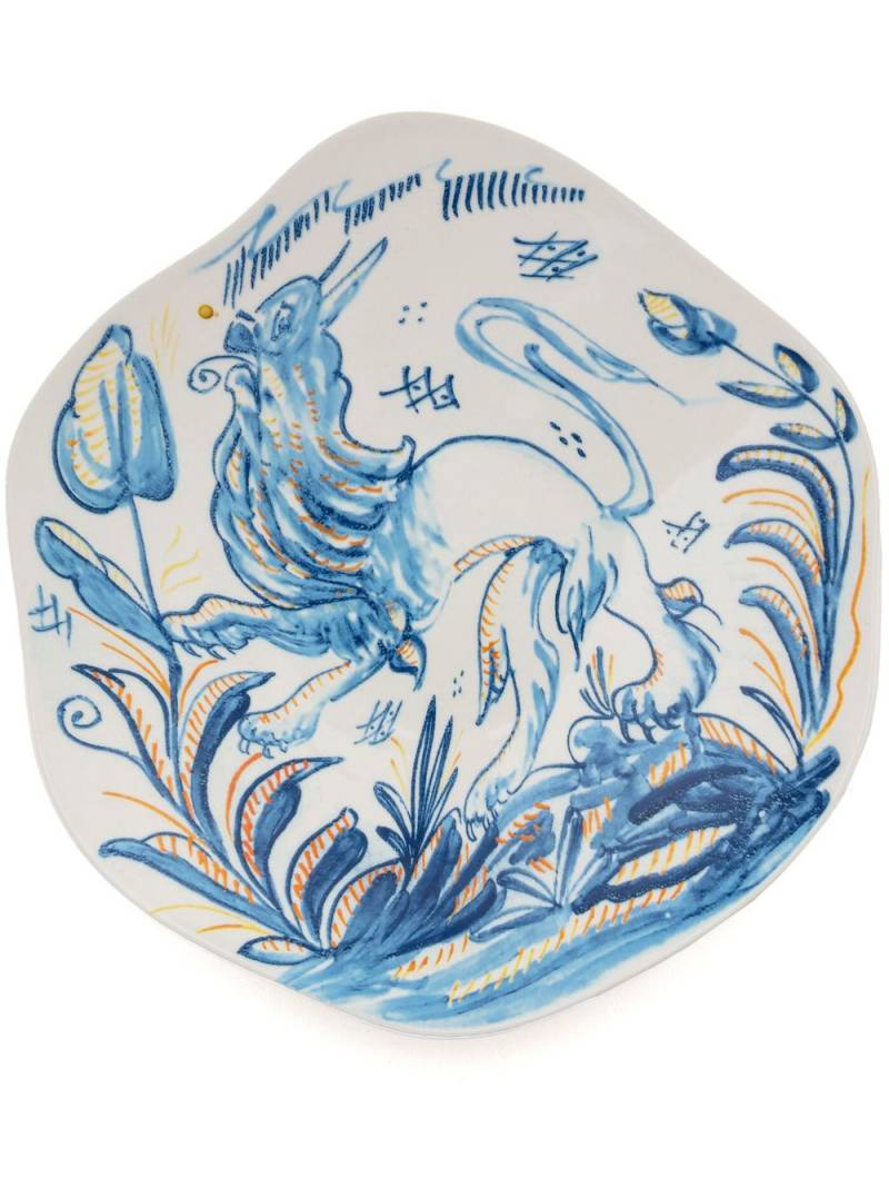 Seletti Soup Leone asymmetric-design plate - Blue von Seletti