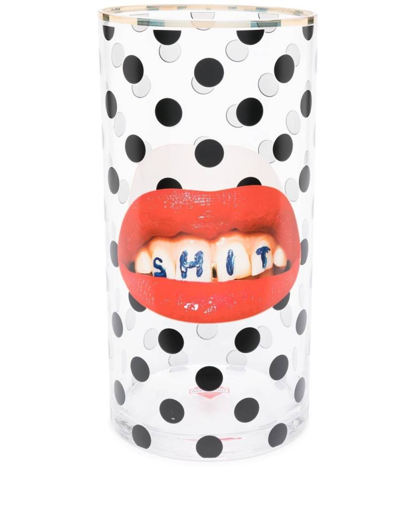 Seletti Toiletpaper lips-print vase - Black von Seletti