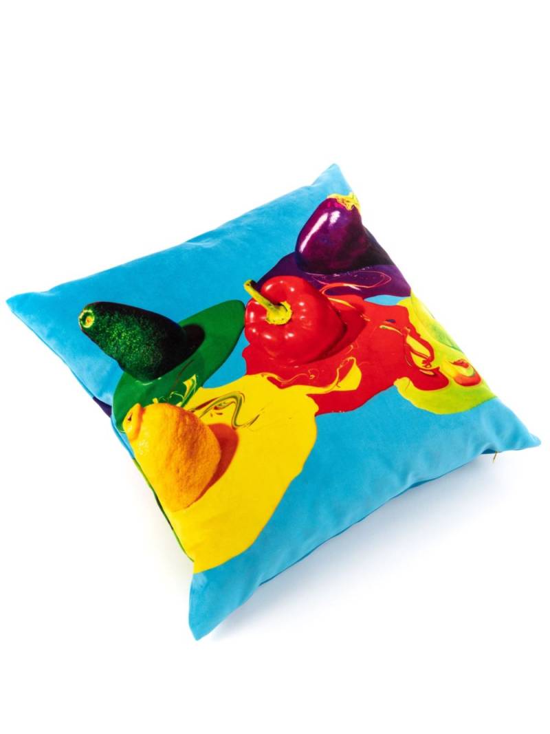 Seletti Vegetables feather-filling cushion - Blue von Seletti