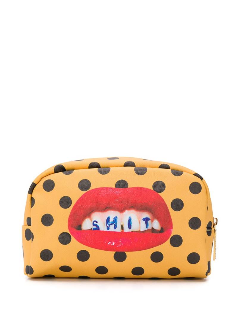 Seletti dotted-print makeup bag - Yellow von Seletti