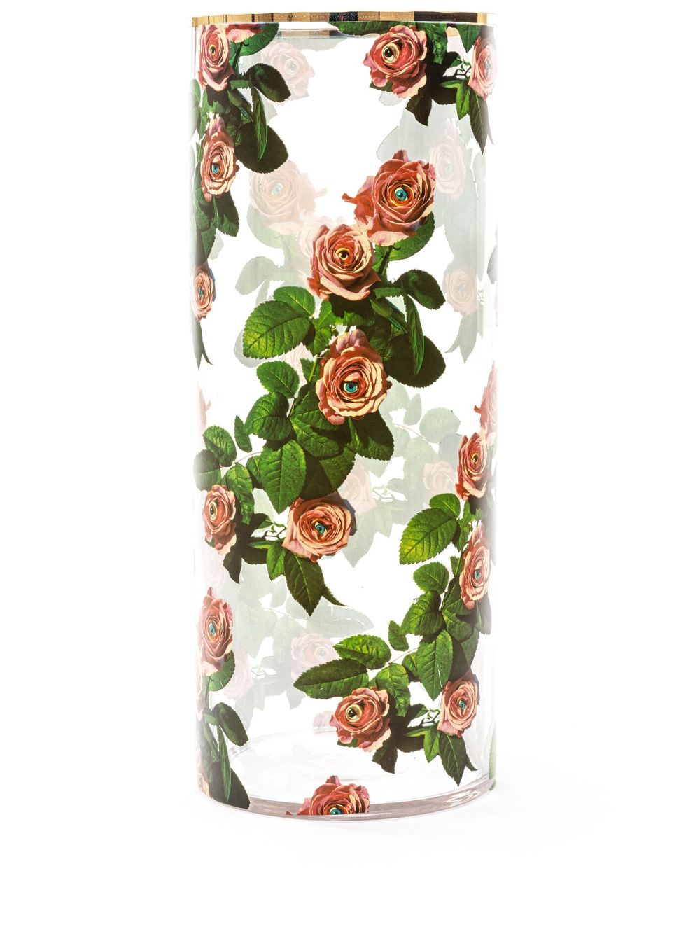 Seletti floral-print glass vase (20cmx50cm) - Neutrals von Seletti