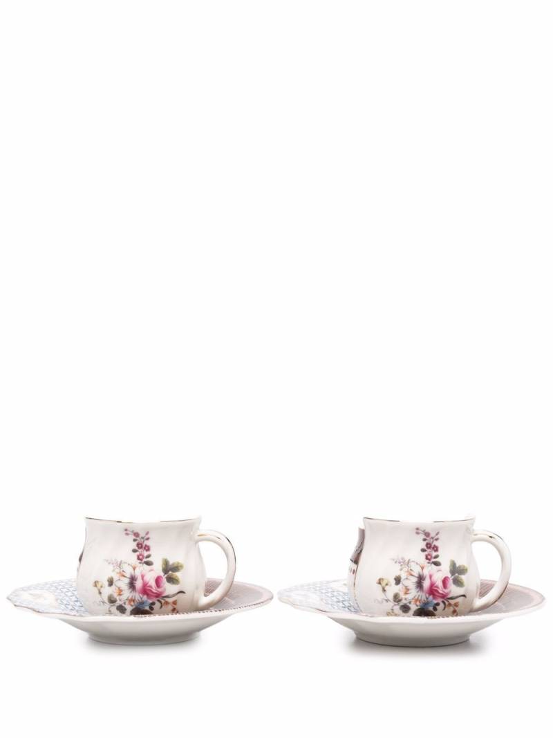 Seletti hybrid contrast-print tea sets - White von Seletti