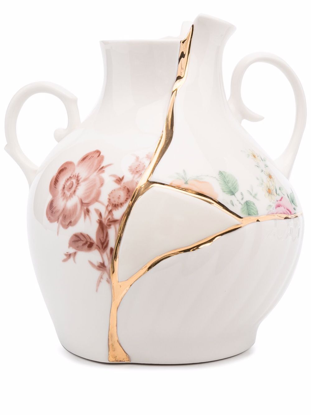 Seletti kintsuji 24kt gold-repair vase - White von Seletti