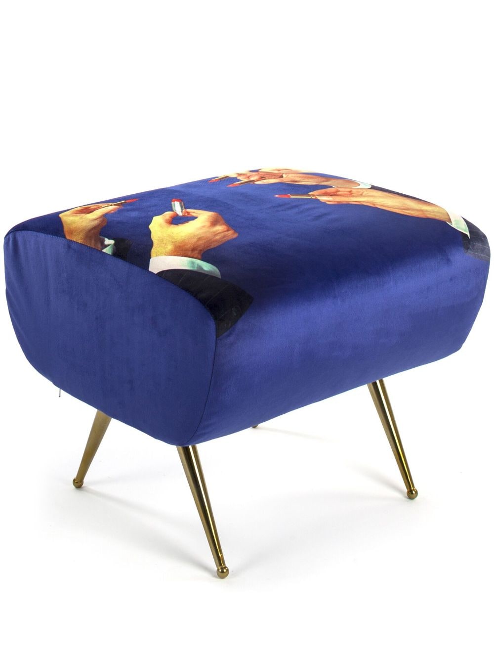 Seletti lipstick-print pouf - Blue von Seletti