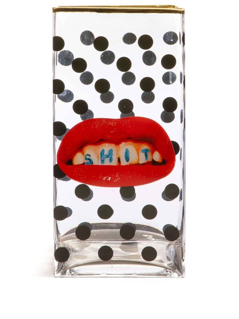 Seletti polka dots lip-print large vase - White von Seletti