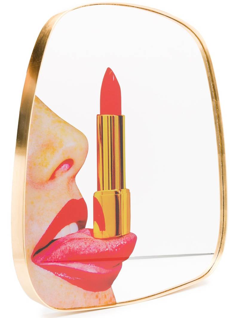 Seletti tongue print mirror - Gold von Seletti