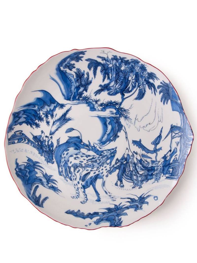 Seletti Classics on Acid Blu Chinoiserie dinner plate - White von Seletti