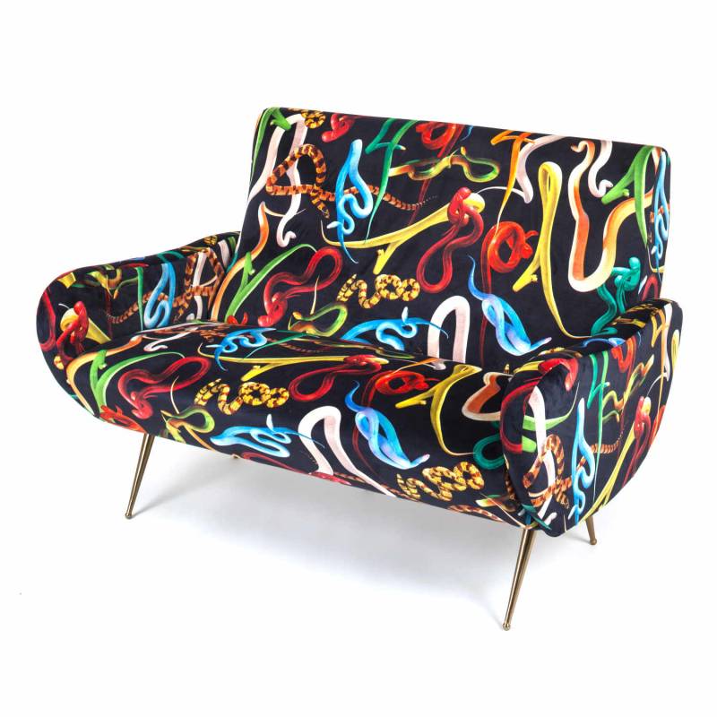 Toiletpaper 2er Sofa , Motiv schlangen von Seletti