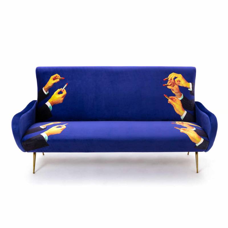 Toiletpaper 3er Sofa, Motiv lipsticks von Seletti