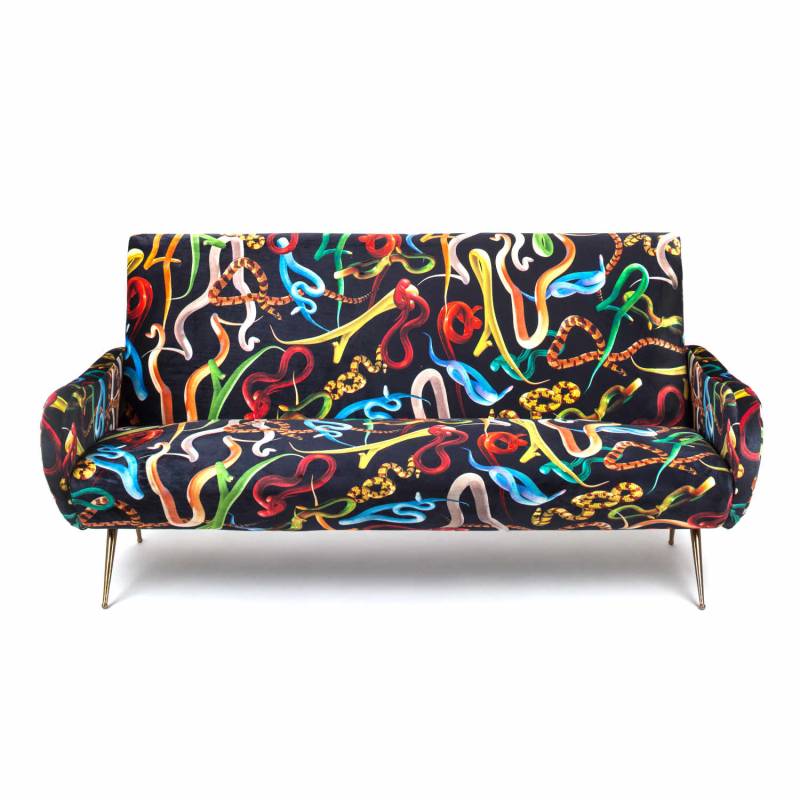 Toiletpaper 3er Sofa, Motiv schlangen von Seletti