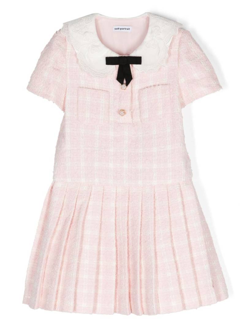 Self-Portrait Kids Peter Pan-collar tweed dress - Pink von Self-Portrait Kids