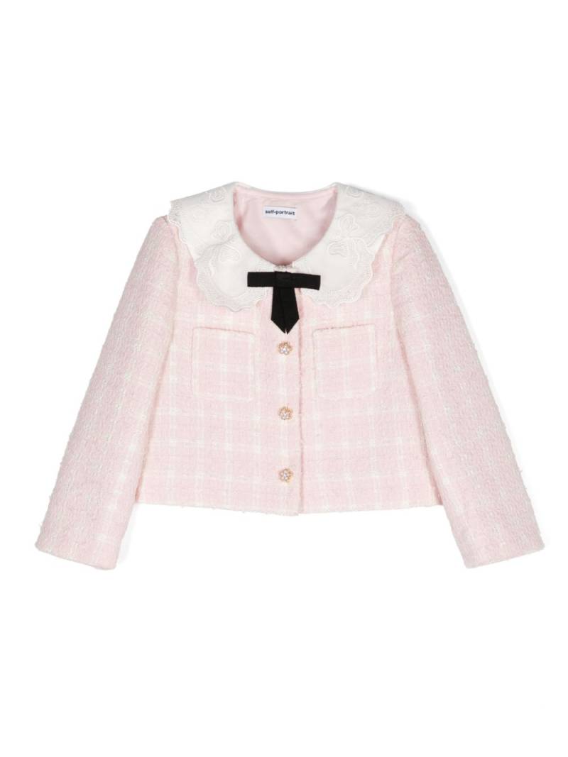 Self-Portrait Kids Peter Pan-collar tweed jacket - Pink von Self-Portrait Kids