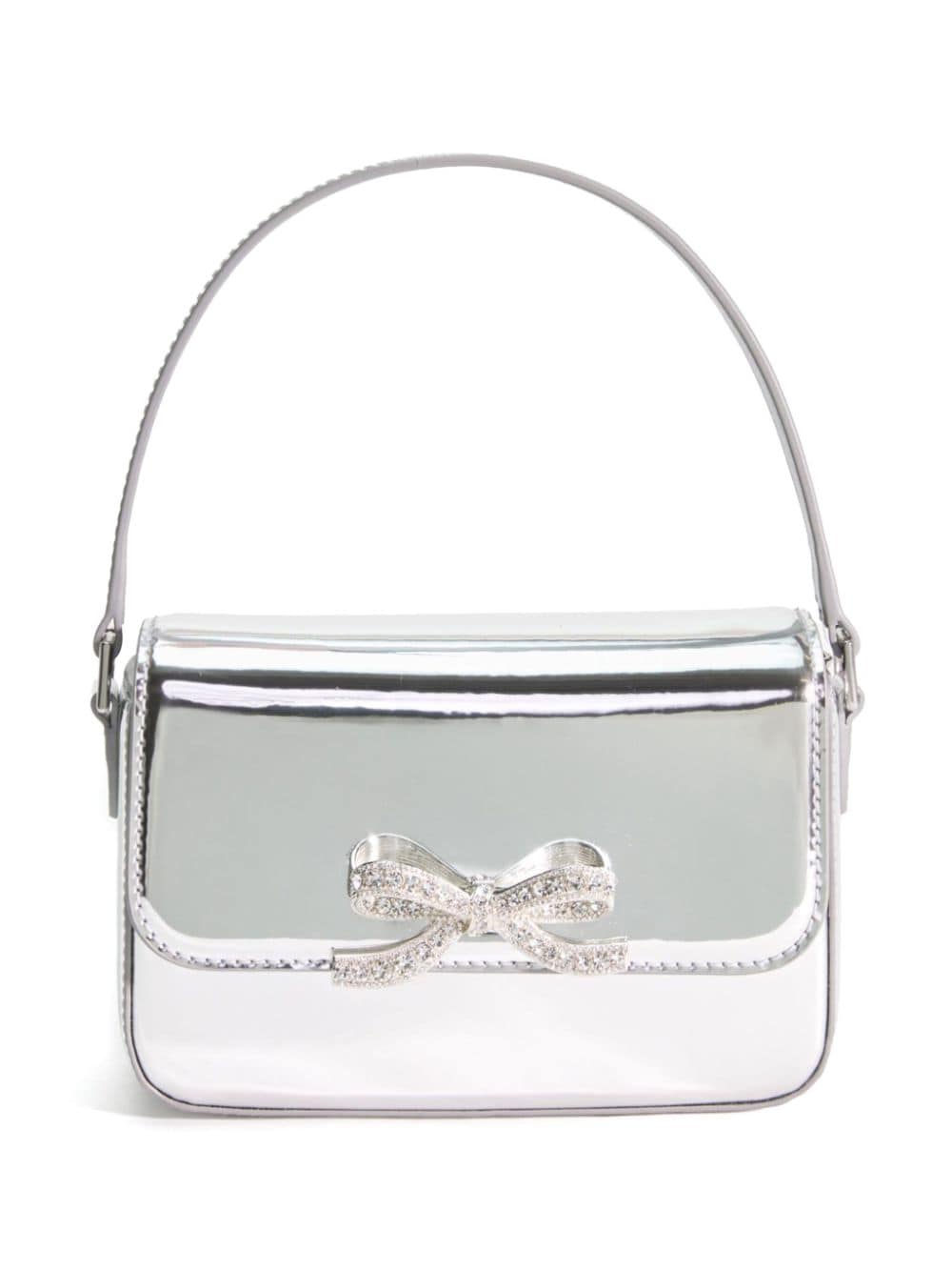 Self-Portrait Kids bow detail metallic shoulder bag - Silver von Self-Portrait Kids