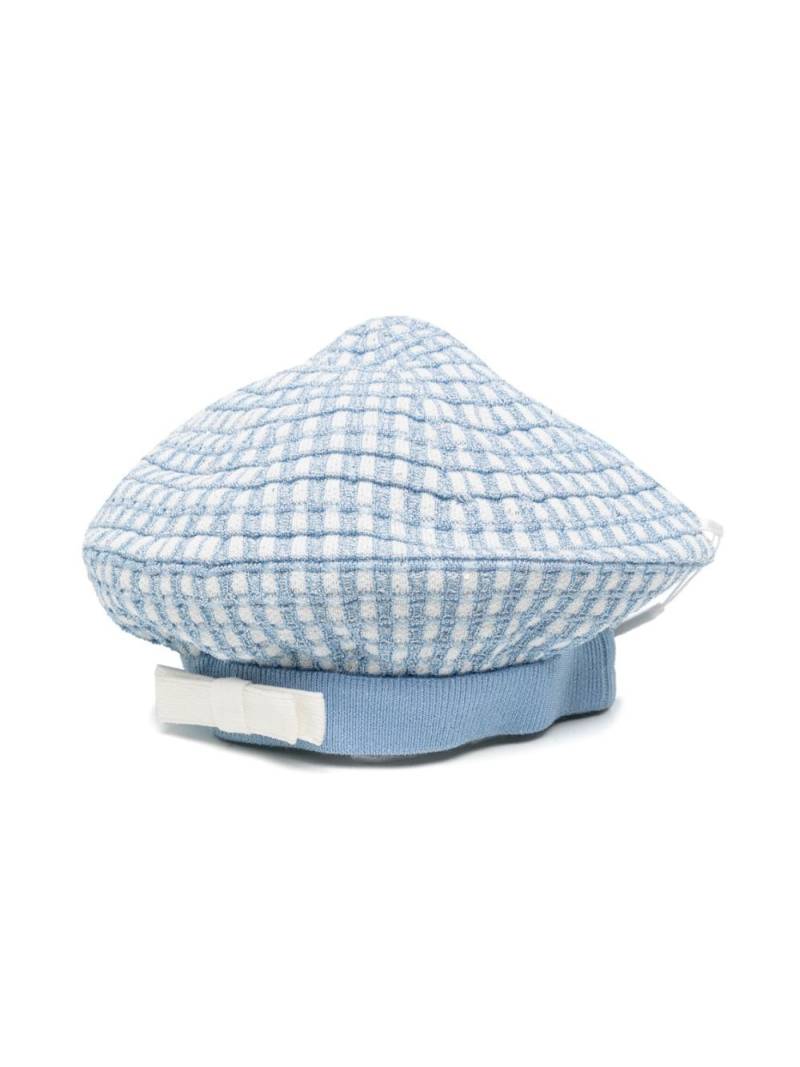 Self-Portrait Kids bow-detailing sun hat - Blue von Self-Portrait Kids