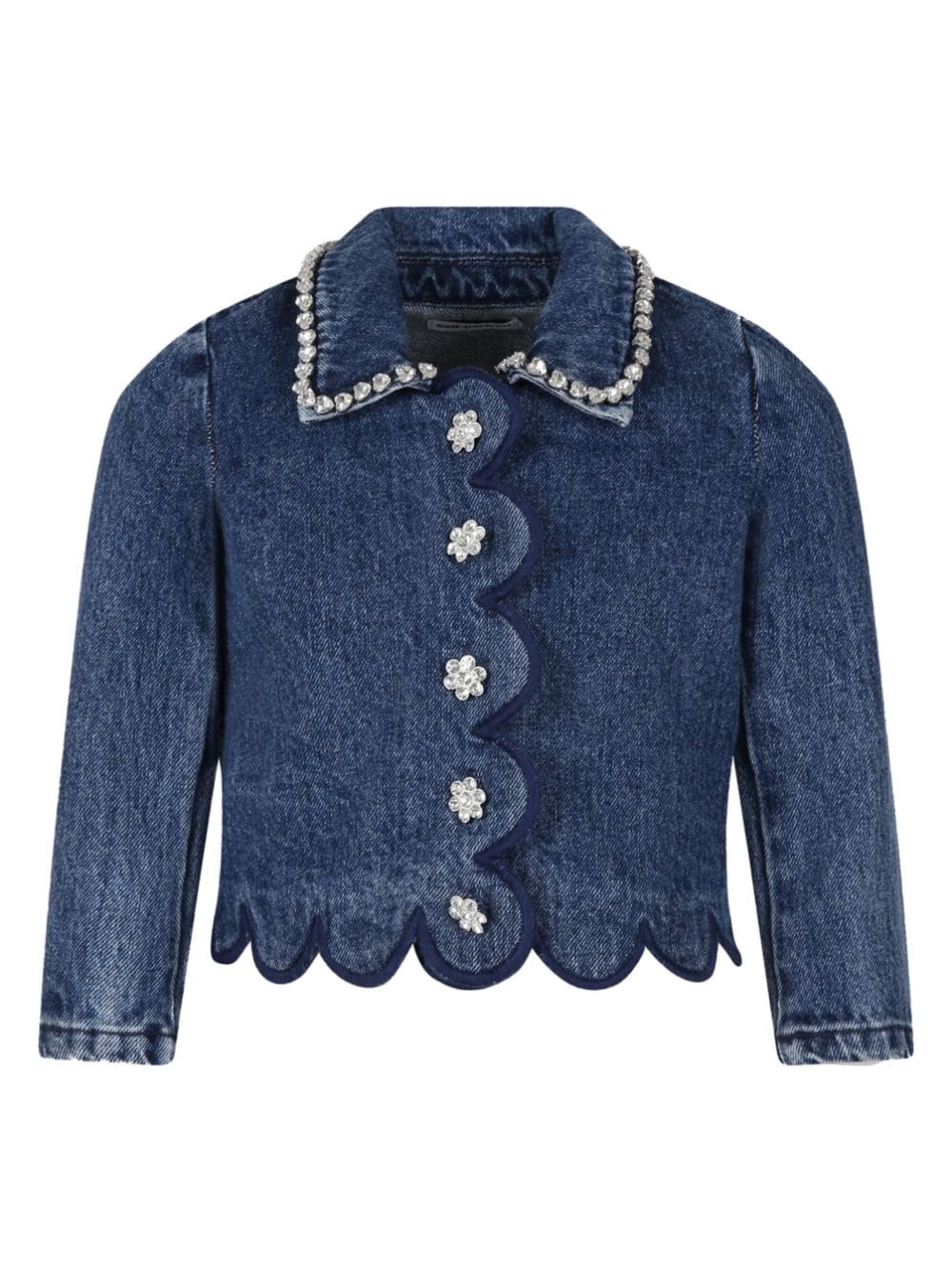 Self-Portrait Kids crystal-embellished denim shirt - Blue von Self-Portrait Kids