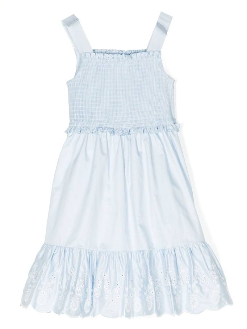 Self-Portrait Kids elasticated-panel embroidered dress - Blue von Self-Portrait Kids