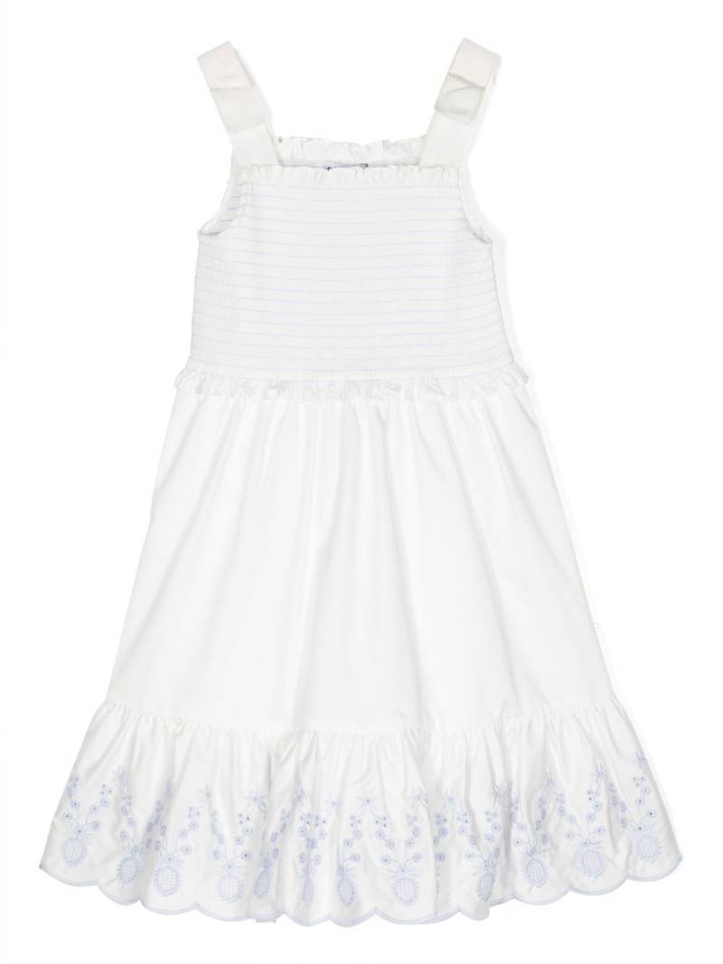 Self-Portrait Kids embroidered-edge cotton dress - White von Self-Portrait Kids