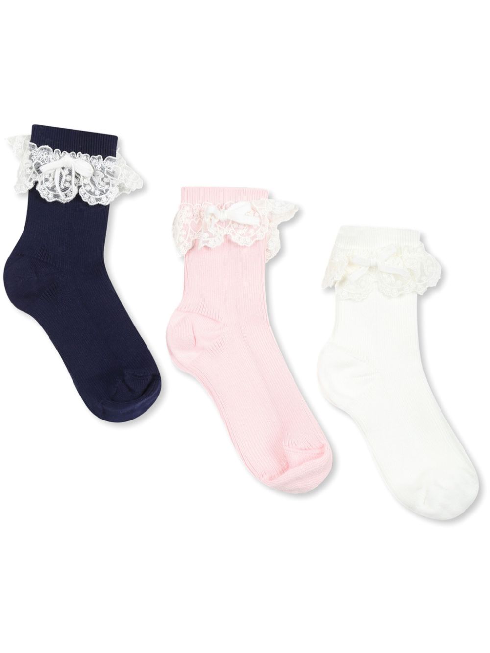 Self-Portrait Kids lace-detailed socks (pack of three) - White von Self-Portrait Kids