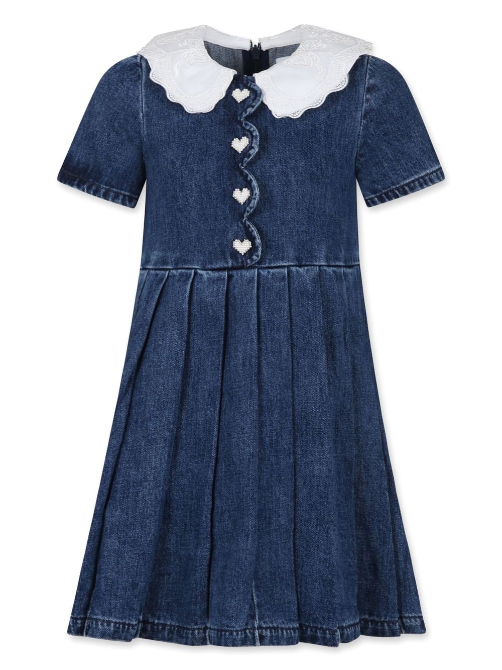 Self-Portrait Kids lace-trim denim dress - Blue von Self-Portrait Kids